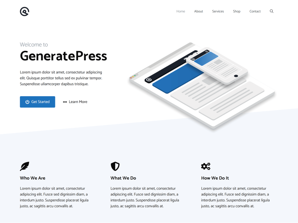 GeneratePress WordPress theme screenshot